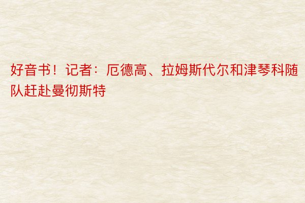 好音书！记者：厄德高、拉姆斯代尔和津琴科随队赶赴曼彻斯特