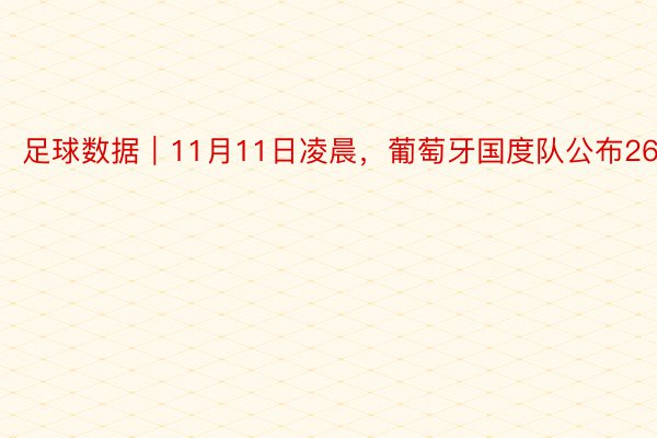 足球数据｜11月11日凌晨，葡萄牙国度队公布26...